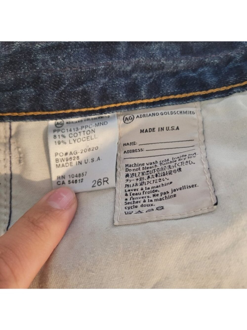Adriano Goldschmied Piper Crop Jeans Womens 26R 31x25 Slouchy Slim Denim Stretch - Picture 9 of 14